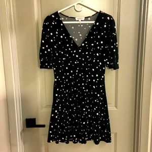 Black and white polka dotted dress